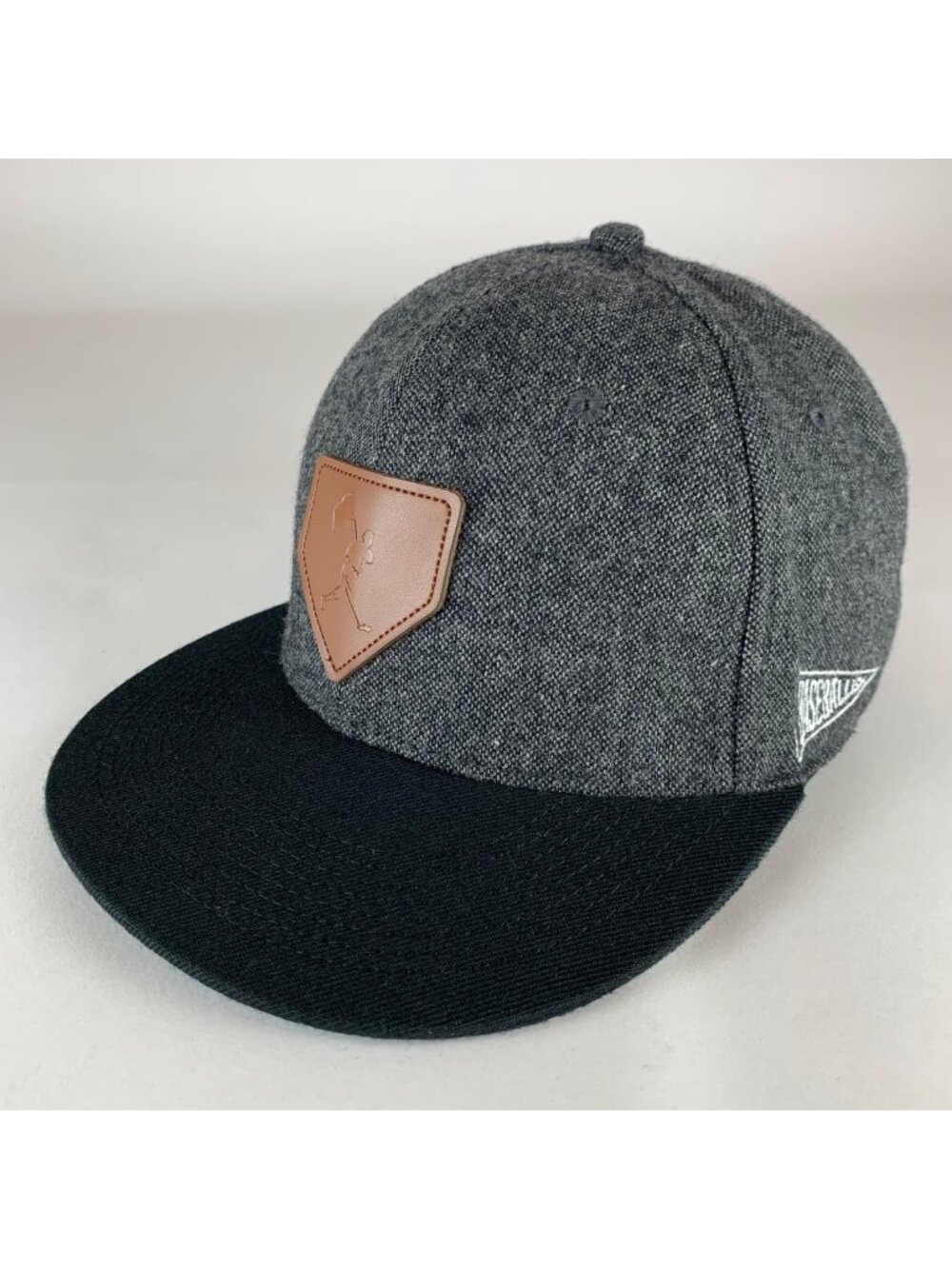 Baseballism Gray Black Wool Blend Fitted Hat Mens 7 1/4